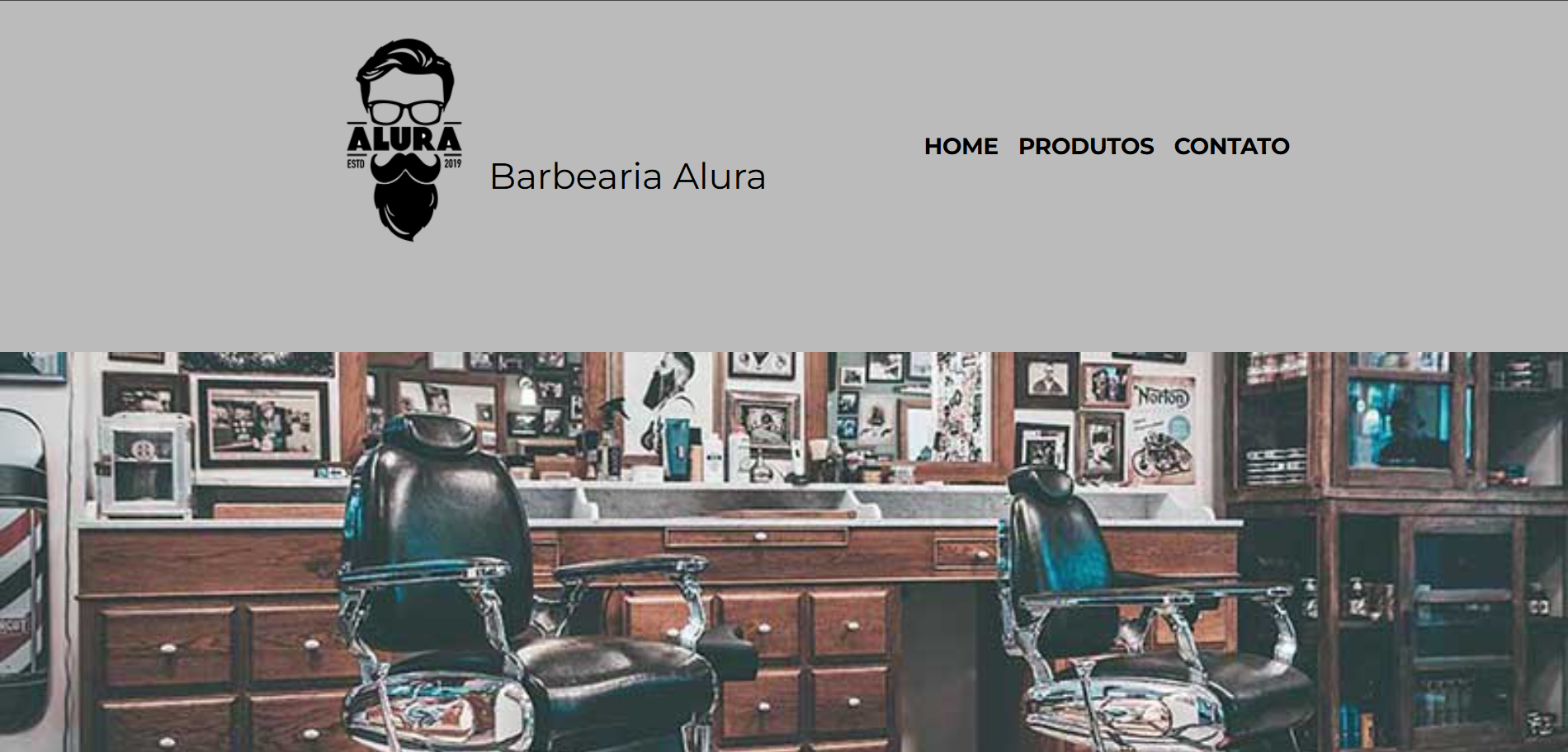Foto da página inicial da Barbearia Alura