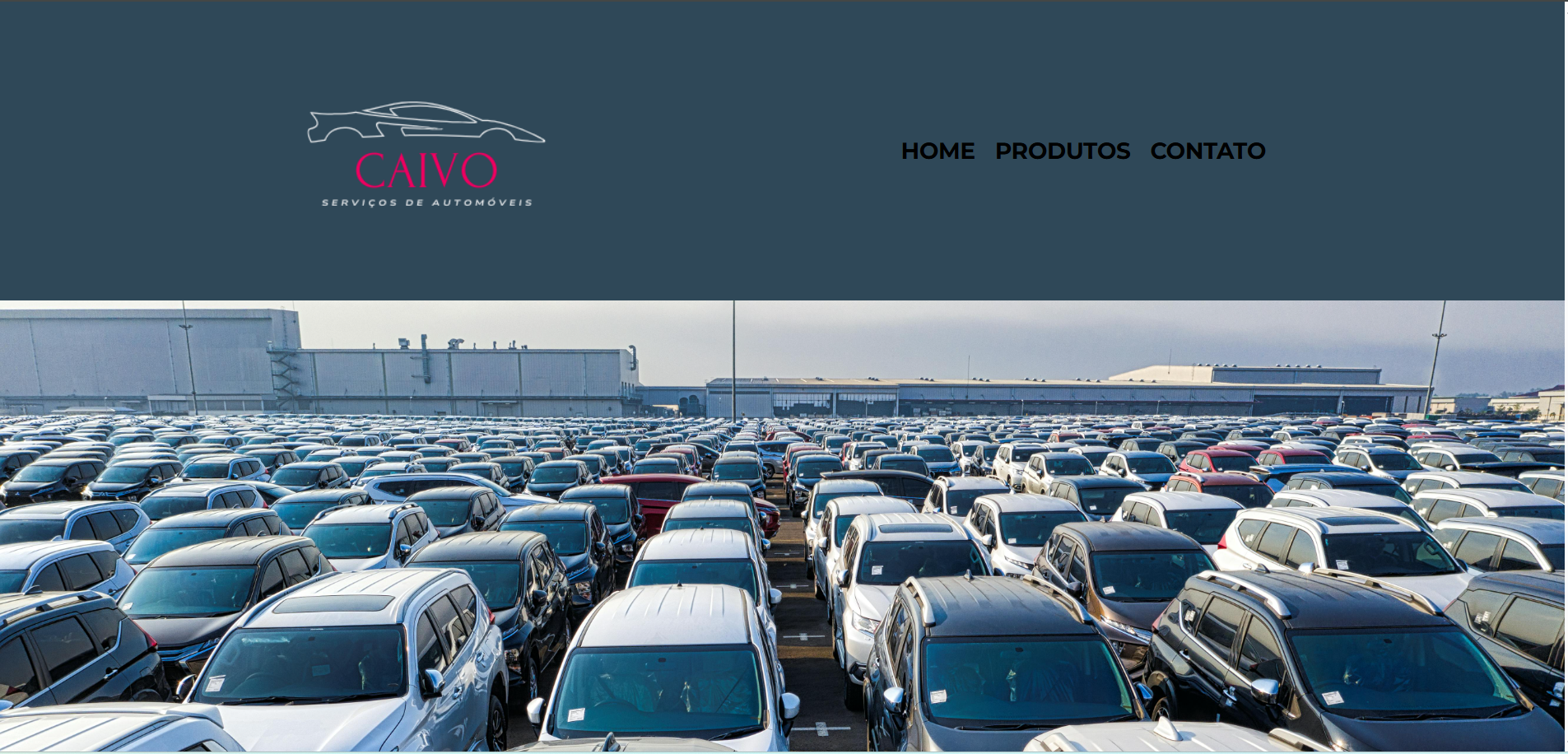 Foto da página inicial da Caivo